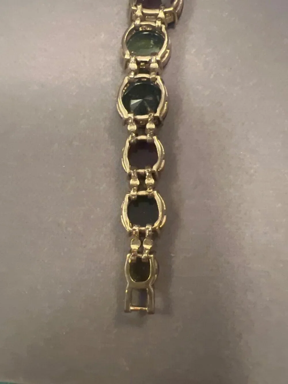 Monet Multicolor Gemstone Bracelet Gold-Tone Oval & Round Accents